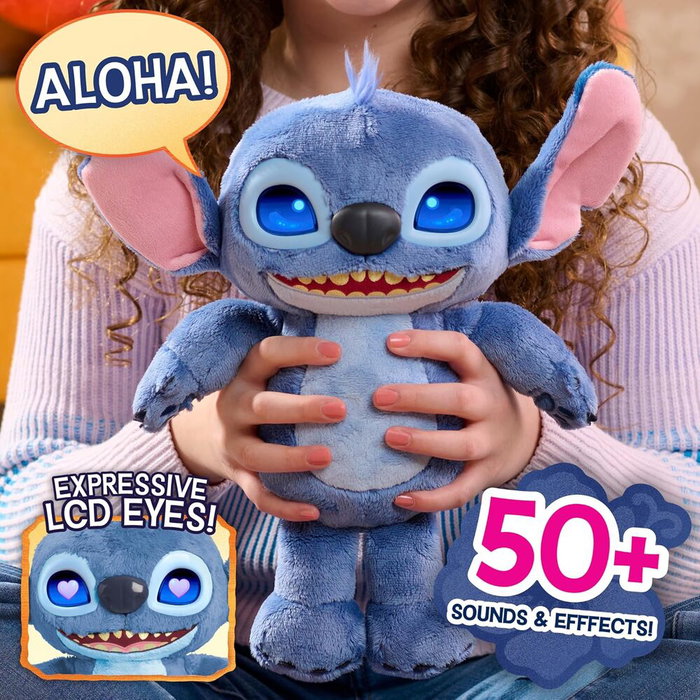 JUST PLAY Peluche Interactive Stitch Many Moods avec Yeux LCD JUST PLAY Peluche Interactive Stitch Many Moods avec Yeux LCD