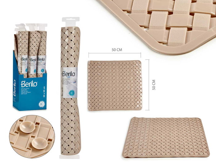 Berilo Tapis Antidérapant Tressé PVC 50x50 cm Beige (Set de 12) Berilo Tapis Antidérapant Tressé PVC 50x50 cm Beige (Set de 12)