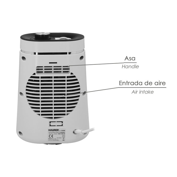 MAURER Thermoventilateur Céramique Oscillant 1000/1500W