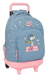 Safta Snoopy - Sac à dos grand avec roues compact et détachable - Dimensions : 33 x 45 x 22 cm - À partir de 36 mois