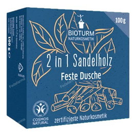 BIOTURM Shampooing et Gel Douche Solide 2 en 1 au Santal Vegan