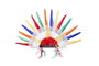 My Other Me - Penacho Indio Sencillo - Coiffe indienne simple pour enfant - Jouet déguisement multilingue - 58 x 38 cm