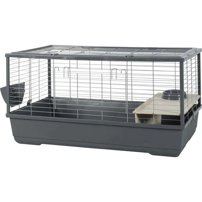 Zolux Cage pour Lapin et Rongeur NéoLife 101.5 x 54 x 51 cm avec Niche, Râtelier, Écuelle et Système de Connexion, Gris Zolux Cage pour Lapin et Rongeur NéoLife 101.5 x 54 x 51 cm avec Niche, Râtelier, Écuelle et Système de Connexion, Gris