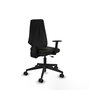 Chaise Elche Contact permament de base Tissu Noir Base pyramidale noire Accoudoir 1D Sans appui-tête Roulettes 65mm nylon