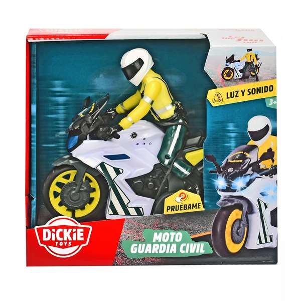 Smoby Moto à friction Guardia Civil avec figurine, lumière et son 17 cm