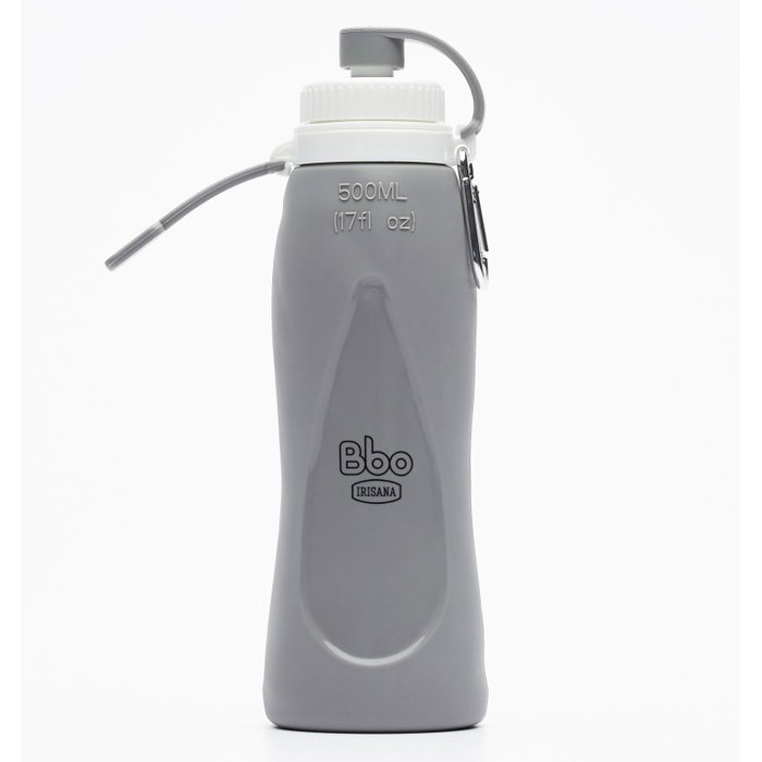 IRISANA Bouteille en silicone pliable grise 500 ml
