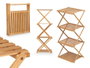 Giftdecor Bibliothèque Bambou 4 Étagères Pliable Naturel 40x45x7 cm (Set de 4)