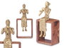 Giftdecor Figurine Métal Flûte Dorée avec Support Bois 13x27x13 cm (Set de 6)