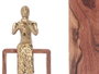 Giftdecor Figurine Métal Flûte Dorée avec Support Bois 13x27x13 cm (Set de 6)