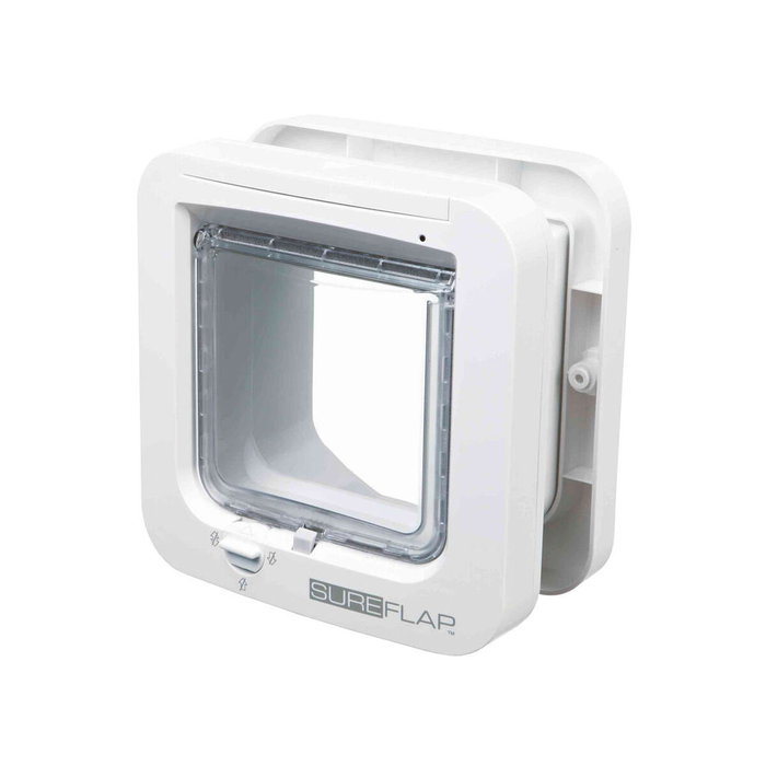 Sureflap - Chatière à puce électronique - Blanc - 142 mm x 120 mm - Jusqu'à 32 animaux - Compatible avec toutes les puces et médaillons RFID