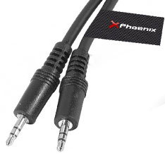 Phoenix Jack Audio Stéréo 3.5 mm Mâle-Mâle - Câble Audio 5 m - Connecteur Mini Jack pour Ordinateur, Haut-parleur, TV - Qualité Standard