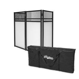 HEADLINER Huntington Portable DJ Booth - Cabine DJ compacte avec frontal métallique 4 panneaux, housse de transport incluse 110x55x113 cm