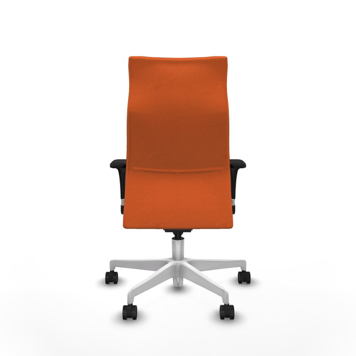 Piqueras Y Crespo Sillón Albacete Orange avec mécanisme Synchro et base blanche Piqueras Y Crespo Sillón Albacete Orange avec mécanisme Synchro et base blanche