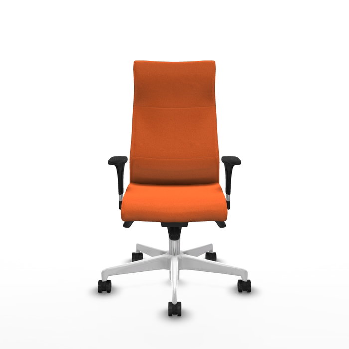 Piqueras Y Crespo Sillón Albacete Orange avec mécanisme Synchro et base blanche Piqueras Y Crespo Sillón Albacete Orange avec mécanisme Synchro et base blanche