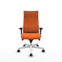 Piqueras Y Crespo Sillón Albacete Orange avec mécanisme Synchro et base blanche