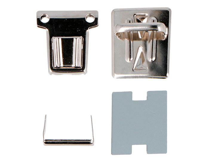 Innspiro Broche Tupi Rectangulaire Acier Nickelé 31x27 mm, Lot de 2