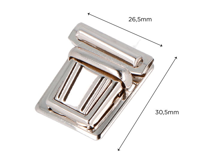 Innspiro Broche Tupi Rectangulaire Acier Nickelé 31x27 mm, Lot de 2
