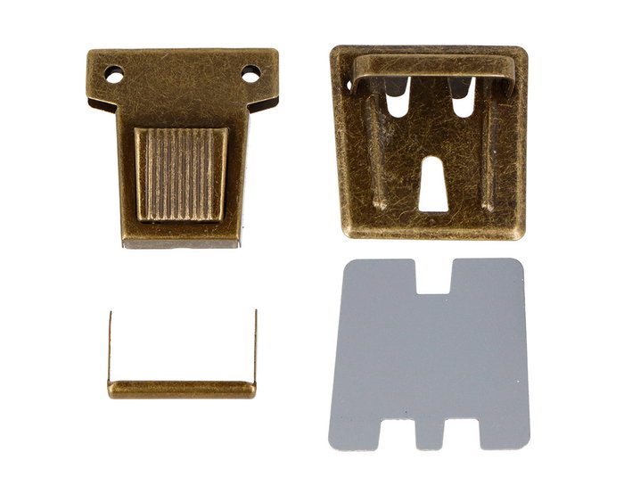 Innspiro Broche Tupi Rectangulaire Acier Or Vieilli 47x40 mm