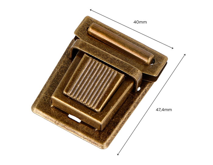 Innspiro Broche Tupi Rectangulaire Acier Or Vieilli 47x40 mm