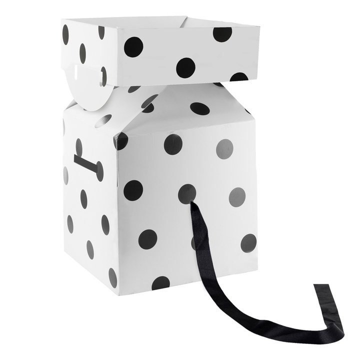 Party Time Boîte cadeau pliable 13x13x13 cm avec ruban