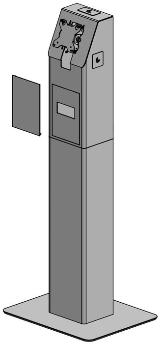 Ergonomic Solutions Borne libre-service sur pied modulable - Noir - Pour commande, billetterie et affichage numérique Ergonomic Solutions Borne libre-service sur pied modulable - Noir - Pour commande, billetterie et affichage numérique