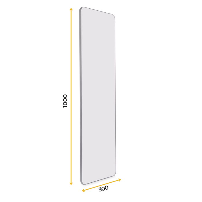 Emuca Miroir extractible pour armoires et dressings Quartz, pivotant à 180°, 1.000x300mm, Aluminium, verre et acier, Titane