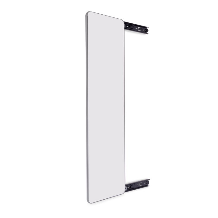 Emuca Miroir extractible pour armoires et dressings Quartz, pivotant à 180°, 1.000x300mm, Aluminium, verre et acier, Titane