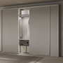 Emuca Miroir extractible pour armoires et dressings Quartz, pivotant à 180°, 1.000x300mm, Aluminium, verre et acier, Titane