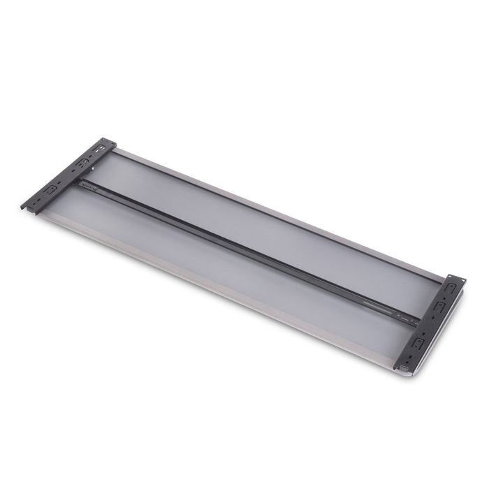 Emuca Miroir extractible pour armoires et dressings Quartz, pivotant à 180°, 1.000x300mm, Aluminium, verre et acier, Titane
