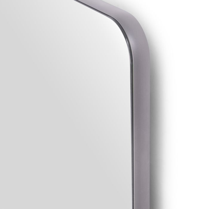 Emuca Miroir extractible pour armoires et dressings Quartz, pivotant à 180°, 1.000x300mm, Aluminium, verre et acier, Titane