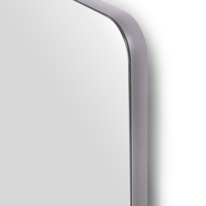 Emuca Miroir extractible pour armoires et dressings Quartz, pivotant à 180°, 1.000x300mm, Aluminium, verre et acier, Titane