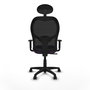 Piqueras Y Crespo Chaise de bureau Alocén, assise violette et dossier noir, mécanisme synchrone, support lombaire 1D, bras 1D, cabecero fixe, roues nylon 50 mm