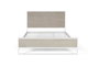 GINER Y COLOMER Lit 150x200 cm en Métal et Résine, Blanc et Beige - Lit Cadre Contemporain pour Chambre