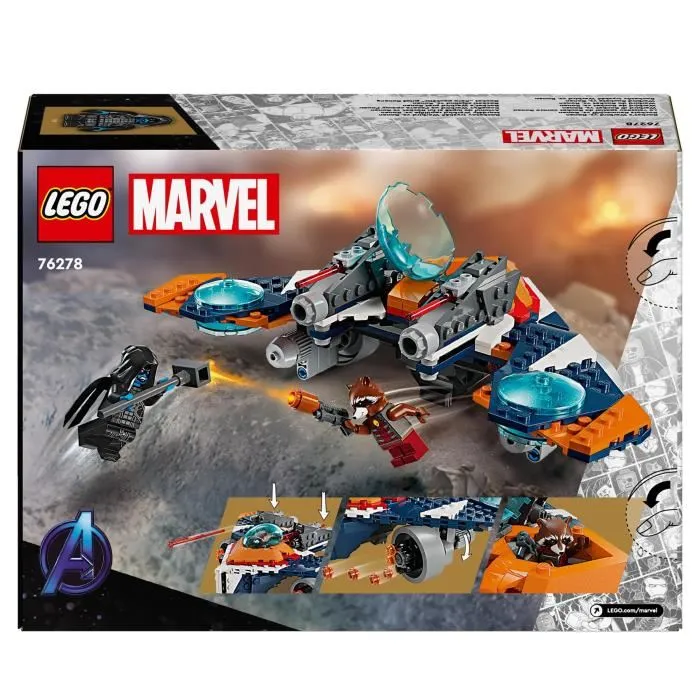 LEGO 76278 Marvel Le Vaisseau Spatial de Rocket contre Ronan, Jouet Les Gardiens de la Galaxie Vaisseau Minifigurines