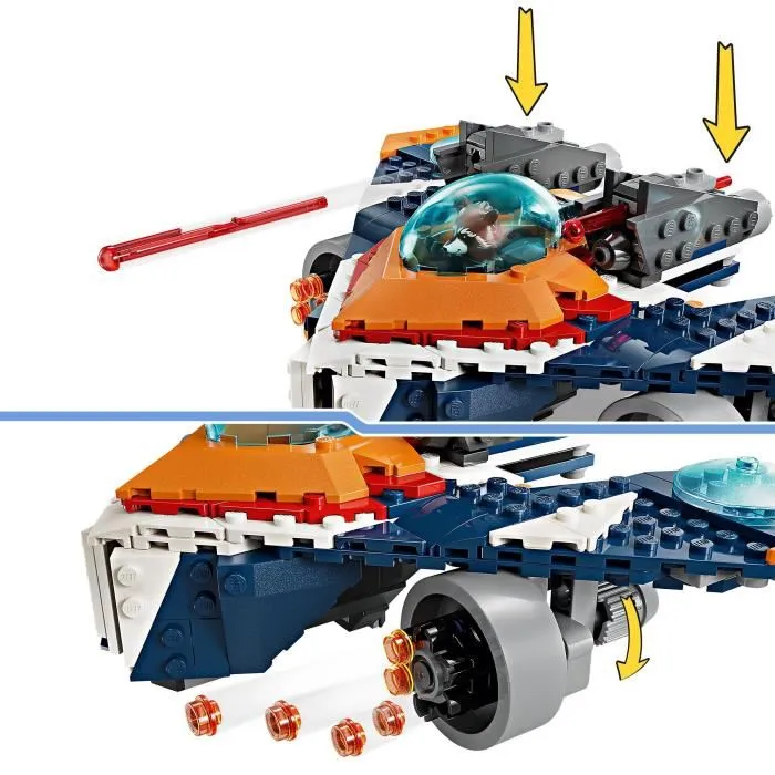 LEGO 76278 Marvel Le Vaisseau Spatial de Rocket contre Ronan, Jouet Les Gardiens de la Galaxie Vaisseau Minifigurines