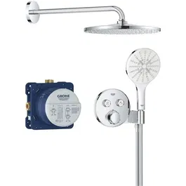 GROHE Ensemble de douche encastrée à mitigeur thermostatique et pomme haute 31 cm - Multijets - Réf. 34877000 - Finition chromée