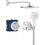 GROHE Ensemble de douche encastrée à mitigeur thermostatique et pomme haute 31 cm - Multijets - Réf. 34877000 - Finition chromée