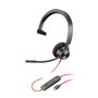 HP Blackwire 3310 Casque monaural USB-C avec adaptateur USB-C/A