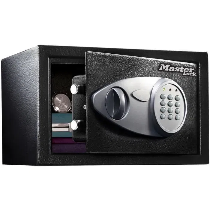 Master Lock Coffre fort électronique programmable - Format M - 22 x 35 x 27 cm - Acier - Noir et gris métal - Sécurité maison et bureau