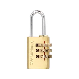 WOLFPACK LINEA PROFESIONAL Cadenas à combinaison en laiton 22 mm, 3 chiffres