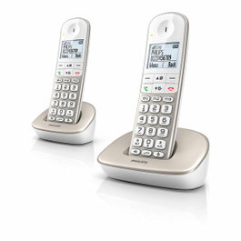Philips XL4902S Téléphone duo sans fil Blanc et gris