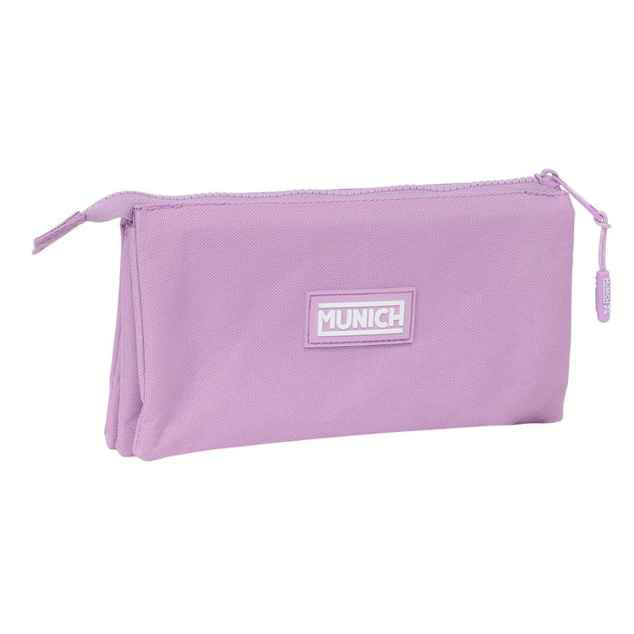 Trousse Fourre-Tout Triple Munich Basic Lila 22 x 12 x 3 cm Trousse Fourre-Tout Triple Munich Basic Lila 22 x 12 x 3 cm