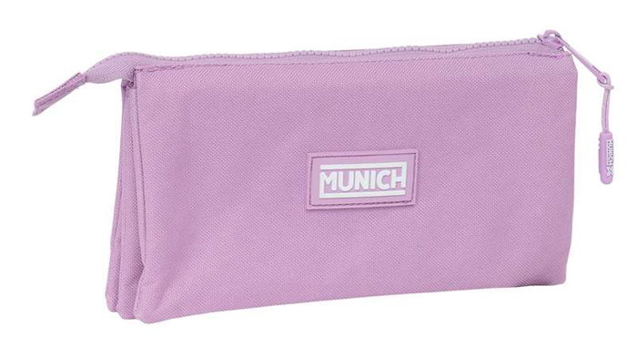 Safta Portatodo Triple Munich Basicos - Trousse triple à fermeture éclair, Lila, 22 x 12 x 3 cm Safta Portatodo Triple Munich Basicos - Trousse triple à fermeture éclair, Lila, 22 x 12 x 3 cm