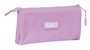 Safta Portatodo Triple Munich Basicos - Trousse triple à fermeture éclair, Lila, 22 x 12 x 3 cm