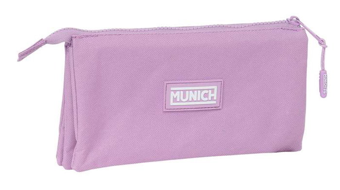 Safta Portatodo Triple Munich Basicos - Trousse triple à fermeture éclair, Lila, 22 x 12 x 3 cm Safta Portatodo Triple Munich Basicos - Trousse triple à fermeture éclair, Lila, 22 x 12 x 3 cm