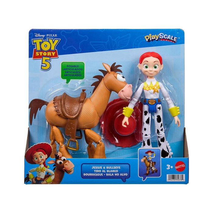 Mattel Toy Story 5 - Pack de 2 Figurines Action Jessie et Perdigón - Personnages Disney Pixar - Jeu de Figurines Articulées - Pour Enfants 4 Ans et Plus - Réf. Jkv21