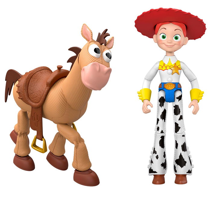Mattel Toy Story 5 - Pack de 2 Figurines Action Jessie et Perdigón - Personnages Disney Pixar - Jeu de Figurines Articulées - Pour Enfants 4 Ans et Plus - Réf. Jkv21