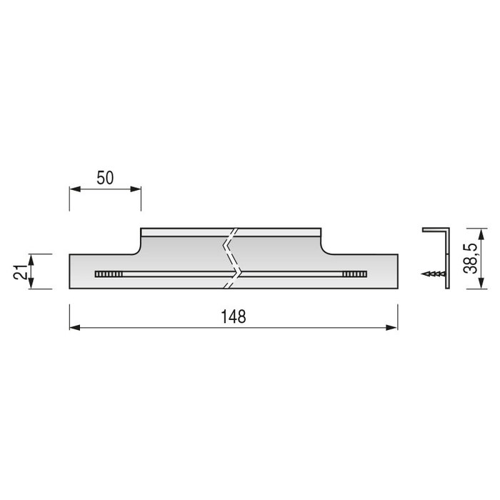 Viefe Walter Tirador de Embutir en Aluminium Finition Inox Brossé - Longueur 148 mm Viefe Walter Tirador de Embutir en Aluminium Finition Inox Brossé - Longueur 148 mm