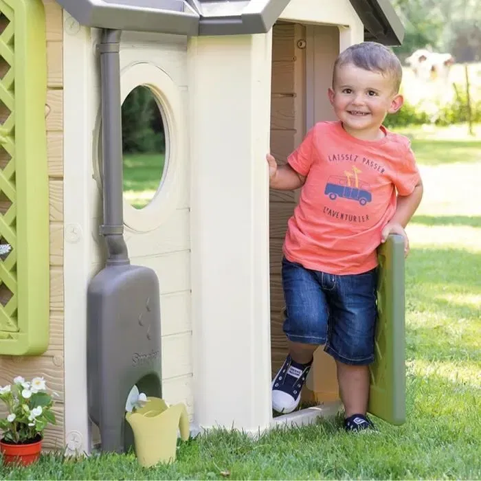 Smoby Life Récupérateur d'Eau pour Maison d'Enfant avec Gouttière, Réservoir, Robinet et Arrosoir, Anti-UV, Fabrication Française, Dès 2 Ans