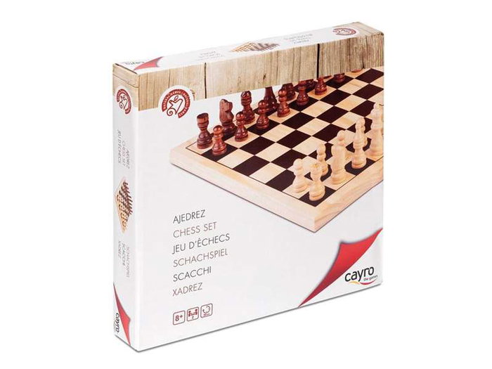 Jeu d'échecs en bois conseillé 7 ans et plus, multilingue (français, anglais, espagnol) Jeu d'échecs en bois conseillé 7 ans et plus, multilingue (français, anglais, espagnol)